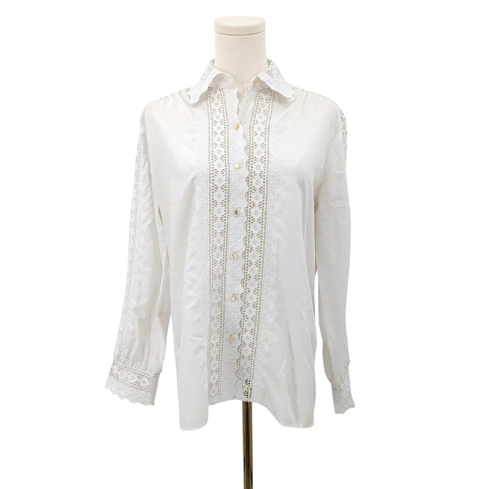 Vintage White Lace Blouse Adelaar-Matson USA Made‎ Victorian Prairie Cottagecore